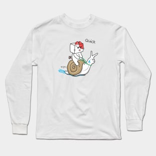 Aknyangi is riding a snail - aknyangi, cat miaw lovers Long Sleeve T-Shirt